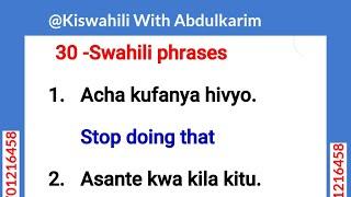 Learn Swahili: 30- Common phrases