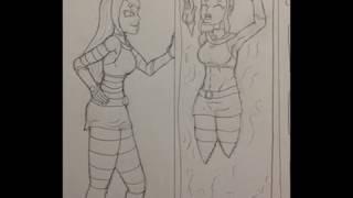 Blackfire freezes Starfire in carbonite