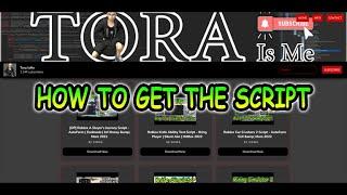 [Tutorial] HOW TO GET THE SCRIPT - Tora IsMe (Don't forget to read the description)