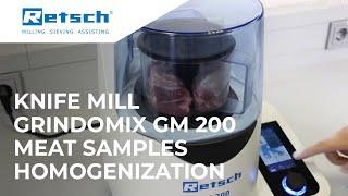 Knife Mill GRINDOMIX GM 200 - Meat samples homogenization #RETSCH #knifemill #laboratoryinstruments