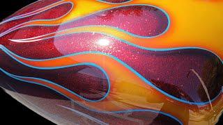 Custom Painted Motorcycle - Candy Metalflake / Candy Flames