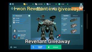 I won Revenant  in a giveaway + Revenant giveaway | war robots . Thank you Pixonic