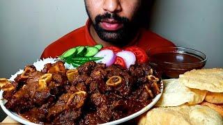 SPICY MUTTON BUNA AND RICE EATING SHOW@Hungry Piran