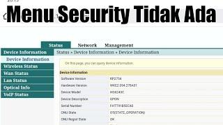 Cara Menampilkan Menu Security Di Fiberhome Hg6243c