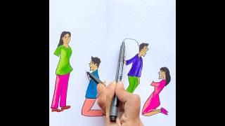 True love vs Fake love #shorts #art #craft #drawing