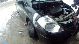 Рихтовка крыла NISSAN TIIDA.кузовной ремонт своими руками
