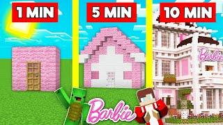 BARBIE HOUSE BUILD BATTLE CHALLENGE In Minecraft - NOOB VS PRO - Maizen Mizen Mazien Parody