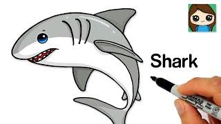 How to Draw a Great White Shark Easy Emoji