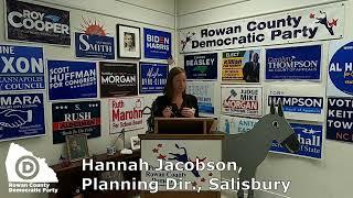 Rowan Democrats April Breakfast - Hannah Jacobson, Planning Director, Salisbury - Housing in Rowan