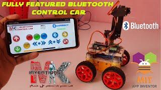 FULLY FEATURED BLUETOOTH CONTROL CAR WITH MIT APP INVENTOR || MKINVENTIONS || HC-05 || PROJECT # 125