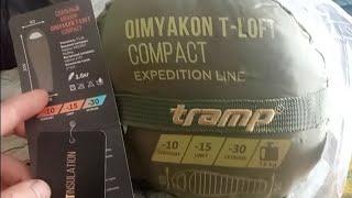 обзор тест спальный мешок tramp oimyakon t-loft compact expedition line trs-048c цвет олива правый