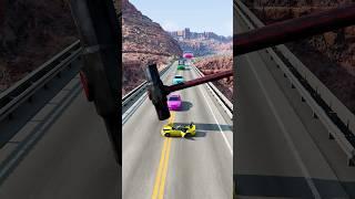 Tiny to bigger car vs massive hammer #beamngdrive #shorts
