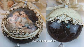 Decoupage Ideas Victorian Christmas Ornaments Tutorial