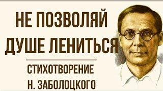 «Не позволяй душе лениться» Н. Заболоцкий. Анализ стихотворения