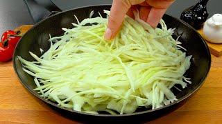 Cabbage with eggs is tastier than pizza! Easy delicious cabbage recipe! 