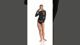 Roxy Women's Essentials Long Sleeve Full Zip Rashguard | SwimOutlet.com