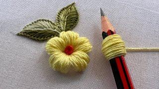 How beautiful is this |hand embroidery flower design|embroidery tutorial