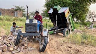 Mini Tractor Escort Steeltrac 15 Tractor Badly Stuck in Trolley Loaded with Bricks