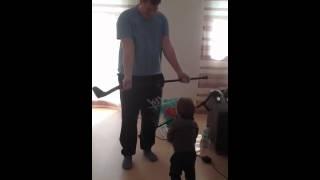 Father and son workout