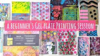 A Beginner's Level Gel Press/Gelli Plate Printing Session! With Stamps, Stencils, Magazines & Plants