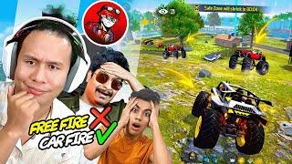 Free Fire  Car Fire with Big Youtubers ️ Tonde Gamer