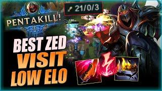 FANREN ZED VISIT LOW ELO ( INSANE PENTAKILL ) | ZED VS VEIGAR