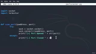 34 Coding a Port Scanner in Python 3 - Network Security Programming