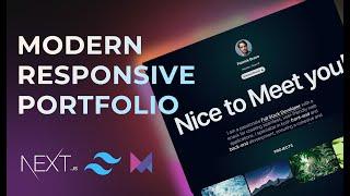 Build and Deploy Responsive Next.js portfolio website with MDX Blog | Tailwind | Framer Motion
