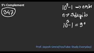 9's Complement | Jayesh Umre