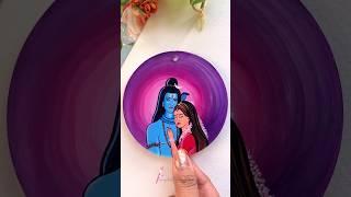 Glass Painting Shiv Parvati  #shorts