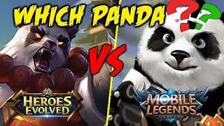 PANDA SHOWDOWN -- HEROES EVOLVED vs MOBILE LEGENDS (BOMBOM vs AKAI)!