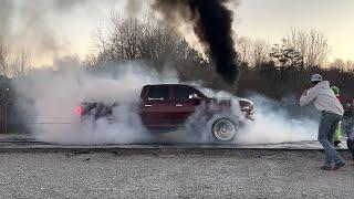 1400 hp Cummins 4X4 BURNOUT with Grinch on the nos bottle