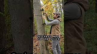 Quickest way to climb a tree saddle hunting! DIY One Stick Lightest,cheapest, climbing stick #shorts