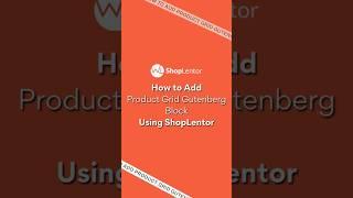 How to Add Product Grid Gutenberg Block #woocommerce #wordpress #gutenberg