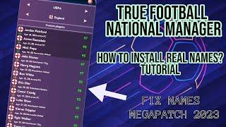 TRUE FOOTBALL NATIONAL MANAGER- HOW TO INSTALL REAL NAMES? / TUTORIAL / MEGAPATCH 2023 /