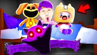 Poppy Playtime 3 - CATNAP & DOGDAY SLEEPOVER (Smiling Critters vs LankyBox Plushies!)