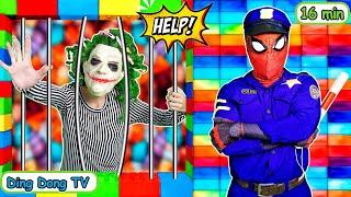 Spiderman Police vs Bad Guy Joker Girl || Joker Girl Prison Break || LIVE ACTION + MORE