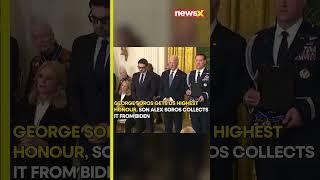 #watch George Soros Gets US Highest Honour, Son Alex Soros Collects It From Biden