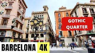 BARCELONA, SPAIN  [4K] Gothic Quarter Walking Tour — 2022