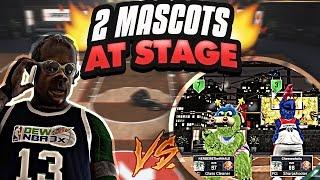 PLAYING 2 MASCOTS AT STAGE | INTENSE GAME! | NBA 2K17 MyPARK