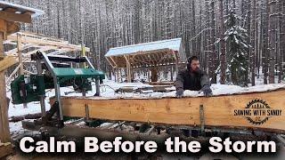 Sawmill Shed Build (Ep. 19) - Sawing Rafters Before a HUGE Winter Storm Buries Everything