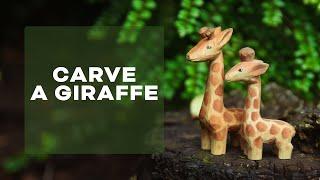 Carve a giraffe - easy beginner wood carving project (FREE PATTERN)