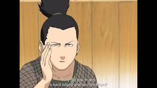 shikamaru asks his dad question  about his mom