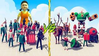 HOLIDAY FACTION vs SQUID GAME FACTION - Totally Accurate Battle Simulator TABS