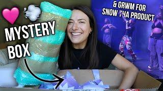 SE$H & GRWM | unboxing a pink  mystery box & getting ready for snow tha product