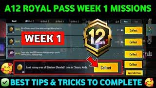 A12 WEEK 1 MISSIONPUBG WEEK 1 MISSION EXPLAINED A12A12 ROYAL PASS WEEK 1 MISSION | C8S22 WEEK 1