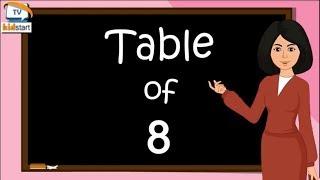 Table of 8, Rhythmic Table of Eight, Learn Multiplication Table of 8 x 1 = 8 | kidstartv