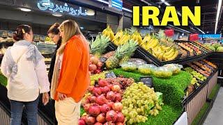 IRAN Food and Fruit Prices in Tehran & walking in Saadat Abad | Tehran Metro