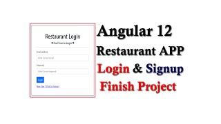  Angular12 Restaurant Login and signup with JSON server, Angular login and register finish projects