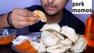 PORK MOMOS ( DUMPLINGS)  WITH SPICY CHILLI KETCHUP || ONION || HUNGRY GADWALI